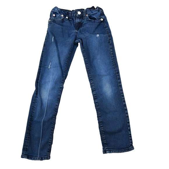 True Religion Geno Slim Jeans Women's Sz 12 (23x26) Elastic Waist Distressed - Picture 1 of 11